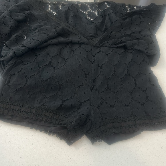 Cupshe Black Maxi Overlay Romper Lace Dress V-Neck Spaghetti Strap Size M - Picture 8 of 17